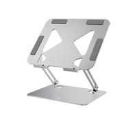 T'nB - Support Notebook Ajustable en Aluminium, Confortable et Ergonomique pour Une Position de Travail Optimale, Antidérapant pour Une Stabilité Maximale - Gris Aluminium
