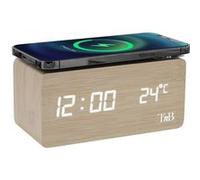 T'nB Réveil LED JOY – 3 alarmes, chargeur à induction – effet bois (Bois G)