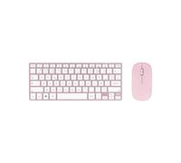 Clavier et souris - TNB - iClick - Bluetooth - Rechargeable - Aluminium - Rose
