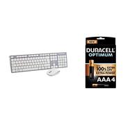 T'nB KBSCGR Ensemble Clavier/Souris sans Fil + Duracell - Nouveau Piles alcalines AAA Optimum, 1.5 V LR03 MX2400, Paquet de 4