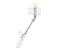 T'nB - Mini Perche à Selfie Bluetooth 2 en 1 avec l'éclairage LED, Ultra léger, Compact et élégant, connectée à Votre Smartphone - Blanc
