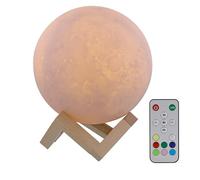 T'nB MOON - Enceinte Bluetooth Lumineuse, Lampe d'Ambiance Multicolore | Veilleuse Multicolore avec Base en Bois, Lumière Douce, Enceinte Bluetooth et Télécommande, idéal pour Chambre