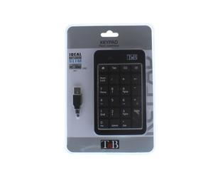 T'nB MPV1 Pavé Numérique USB Noir 19 Touches pour Portable, Raccourcis Navigateur, Tab, Email, Calculatrice, Compatible Windows, Voyants LED