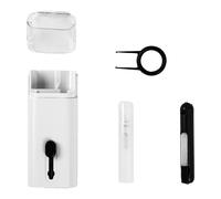 T'nB - MultiClean 6 En 1 Kit de Nettoyage, Kit Multifonction Clavier Écran Écouteurs, Brosse Rétractable Spray Chiffon Extracteur Touches - Blanc