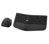 T'nB Pack Clavier et Souris Ergonomiques sans Fil Rechargeables Bluetooth et USB 2,4 GHz, Compatibles PC Mac - Noir