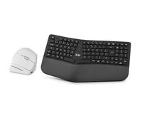 T'nB Pack Clavier et Souris Ergonomiques sans Fil Rechargeables Bluetooth et USB 2,4 GHz, Compatibles PC Mac