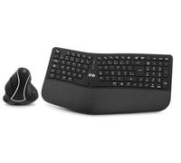 T'nB Pack Clavier et Souris Ergonomiques sans Fil Rechargeables, Compatibles PC Mac - Noir