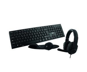 TnB - Pack ergonomique télétravail Pack ergonomie télétravail avec casque, souris, clavier sans fil et tapis de souris