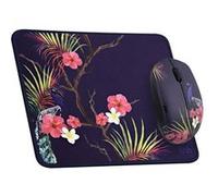 T'nB - Pack Tapis de Souris + Souris Ergonomique Fluide, Design Tropic, Design Exclusif - Violet