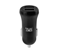 T'nB - Pack Voiture 3 en 1, Chargeur USB-A 20 W et Support Smartphone | Fixation sur Grille d’Aération, 2 Ports USB-A, pour Smartphones jusqu’à 6", Câble USB-C et Micro-USB Inclus, Noir