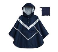 T'nB - Poncho De Pluie Imperméable Réfléchissant, Tissu 3 Couches Respirant, Capuche Compatible Casque, Bandes Réfléchissantes 360, Sangles Poignets, Ceinture De Maintien, Poche Avec Housse Intégrée,