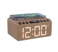 T'nb - radio réveil led en bois avec charge sans fil 15w