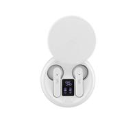 T'nB - Ecouteurs Bluetooth 5.1, TWS sans Fil Semi Intra-Auriculaires avec Microphone Intégré, Autonomie Jusqu’à 20 Heures d’Ecoute, Indicateur de Charge, Contrôle Tactile, SHINY2 - Blanc