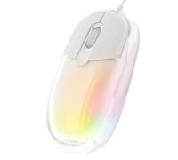 T'nB - Souris Filaire Lumineuse, Rétroéclairage 7 Couleurs, Blanche | Rétroéclairage 7 Couleurs, 2 Boutons, Molette Cliquable, Connexion Filaire, Design Lumineux Blanc