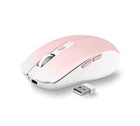 T'nB - Souris sans Fil Design, Double Mode Bluetooth et USB-A, Rechargeable Haute Autonomie, Silencieuse, Précision 1600 DPI, 6 Boutons, Compatible Windows, Linus et MacOs - Rose