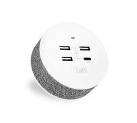T'nb - Station De Charge - 30 Watt - Pd - 4 Connecteurs De Sortie (3 X Usb Type A, 24 Pin Usb-C) - Gris, Blanc