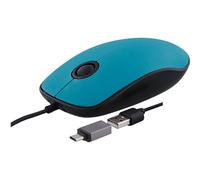 T'nB SUNSET - Souris - 3 boutons - filaire - USB-C, USB-A - bleu - boîte de suspension