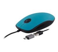 Souris - TNB - SUNSET - Filaire - USB-A et USB-C - Bleu profond pastel