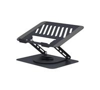T'nB Support Aluminium NBSTAND360 Noir pour Ordinateur Portable/Tablette jusqu'à 15" - Ajustable en Hauteur et Angle (0-90°) - Dimensions 238x240x40mm