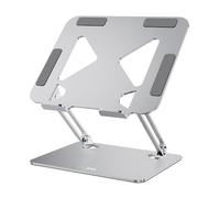 T'nB - Support Ordinateur Portable, Réglable en Hauteur et Inclinable | Support en Aluminium Ajustable de 2 à 17 cm et de 0° à 90°, Antidérapant, compatible avec Notebook jusqu'à 17 Pouces
