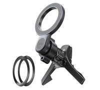 T'nB - Support Voiture Magnétique Grille d’Aération, Compatible MagSafe & Anneau Métal Inclus, Rotation 360°, Ultra, Compact, Force Magnétique 2 kg - Silver