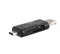 T'nB Lecteur de cartes SD/Micro SD – USB-C, USB et Micro USB – Noir