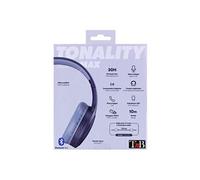 T'nB TONALITY - Ecouteurs avec micro - sur-oreille - Bluetooth - sans fil, filaire - jack 3,5mm - isolation acoustique - bleu marine, gris orageux