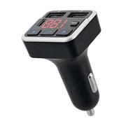 T'nB Transmetteur FM Bluetooth 3 en 1, kit mains libres intégré, 2 USB-A + 1 USB-C, Noir