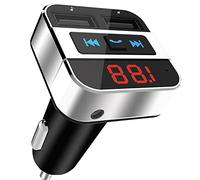 TnB Transmetteur FM Bluetooth Voiture, Emetteur FM Voiture, Chargeur Allume-Cigares, Adaptateur Bluetooth pour Voiture, Kit Mains Libres pour Appels Téléphoniques - Noir