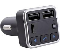 T'nB Transmetteur FM Bluetooth 3 en 1, kit mains libres intégré, 2 USB-A + 1 USB-C, Noir