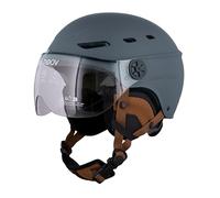 T'nB Casque Visor – Casque vélo/trottinette, Visière transparente, Molette réglable – Taille L Bleu