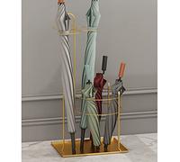 TNBCCXN Panier à parapluies Support for Canne de Marche Rond en métal avec bac récupérateur d'eau et Crochets.(Gold)