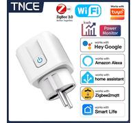 TNCE TUYA prise intelligente WiFi ou Zigbee3.0 prise EU 16A/20A moniteur de puissance fonction de synchronisation commande vocale fonctionne avec Alexa Google Home
