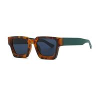TNDVIC Lunettes de soleil carrées UV400 pour hommes et femmes - Modèle rétro léopard vert (vert léopard)