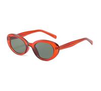TNDVIC Lunettes de soleil œil de chat ovales, protection UV400 | Couleurs acidulées | Pour hommes et femmes, pour sports de plein air et conduite (rouge-vert)