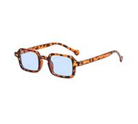 TNDVIC Lunettes de soleil pour femmes, ovales, carrées, pour hommes, verres solaires, UV400, bleu léopard