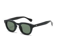 TNDVIC Lunettes de soleil UV400 | Verres ovales dégradés couleur bonbon pour femmes et hommes, rivets décoratifs pour sports de plein air et conduite (noir et vert foncé)