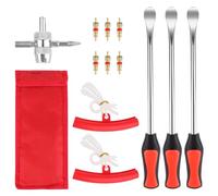TNEDFOD 13 Pièces Demonte Pneu Outil, Demonte Pneu Moto avec 30,5 cm Demonte Pneu Voiture, Jantes Protecteurs et Valves, Outil Levier Démonte Pneu Manuel pour Moto, Vélo, Auto