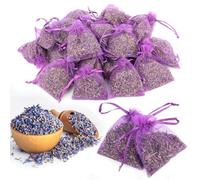 TNEDFOD 20 Sac de Lavande Séchée Naturellement de 5 g, Sachet de Lavande Parfumé, Sachets Parfumes Fraicheur Lavande, Sachet Parfumé Armoire pour Anti Mites Vetements, pour Tiroirs et Chambres