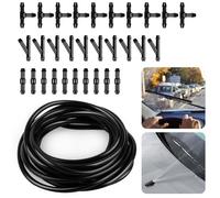 TNEDFOD 5M Durite Lave Glace kit, Auto Tuyau de Lave-Glace avec 30 Raccord Tuyau Lave Glace, Universel Accessoires Voiture pour Connecter la Gicleur Lave Glace, Essuie-Glace Lave-Linge Tuyau, Noir