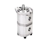 TNEHOD Pompe hydraulique à engrenages tandem 11 à 14 GPM, 3600 PSI Pompe à engrenages à double étage haute pression, rotation dans le sens inverse des aiguilles d'une montre, boîtier en aluminium