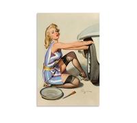 TNERPAR Pin Up Girl Bar Art Pub Poster Peinture décorative sur toile Art mural pour salon, chambre à coucher, art mural, impression d'image moderne, décoration de salle familiale, 30 x 45 cm