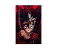 TNERPAR Poster Anime Black Clover Asta Peinture décorative sur toile Art mural pour salon, chambre à coucher, art mural, impression d'image moderne, décoration de salle familiale, 40 x 60 cm