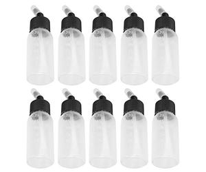 Tnfeeon 10 Flacons de Peinture Aérographe Transparents avec Marques d'échelle, Siphon Standard adapté aux Aérographes à Double Action, Bouchons Ventilés Empêchant le Séchage, capacité de 1 Once