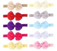 Tnfeeon 10 Pièces Bandeau pour bébé en Tissu Doux avec Nœud élastique Accessoires pour Cheveux pour Nourrissons et Tout-petits Tissu Extensible Confortable Assure un Port Doux sans Glisser Compact