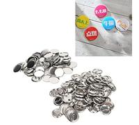 Tnfeeon 100 Ensembles de Fournitures de Fabrication de Boutons Vierges Pièces de Bouton de Badge Rond Kit de Badge de Bouton en Métal pour Machine à Bouton, y Compris Coques en Métal (37MM)