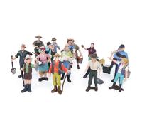 Tnfeeon 16 Figurines de Ferme Miniatures de Fermier, Ensemble de Jeu, Modèles Réalistes Peints à la Main pour des Scénarios éducatifs, Encourage la créativité à Travers Les Activités Agricoles,