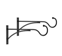 Tnfeeon 2 Pack Crochet de Berger pour Mur, 11 Pouces Antirouille, pour | Cintre en métal robuste pour plantes, mangeoire à oiseaux, base triangulaire empêchant de se plier sous le poids, finition