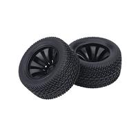 Tnfeeon 2 Pièces 1:12 RC Pneus de Voiture en Caoutchouc avec Moyeux en Plastique Adhérence Supérieure Surface Antidérapante pour la stabilité des Courses Tout-Terrain Tenue de Route Améliorée sur