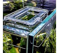 Tnfeeon 2 Pièces Anneau d'alimentation pour Poissons carré Flottant en Acrylique pour Aquarium Betta et Poisson Rouge Cercle d'alimentation Facile à Utiliser et Efficace avec Ventouses (S)